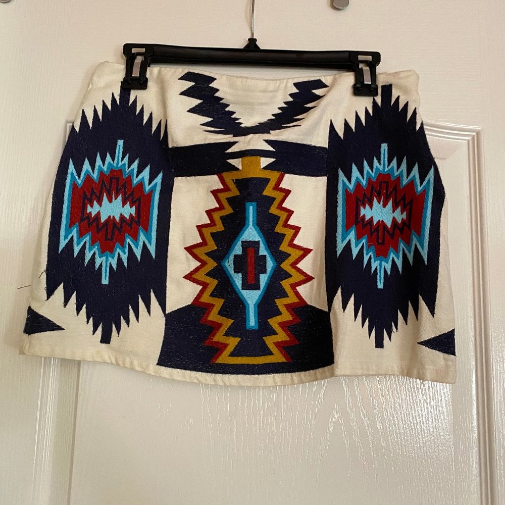 Zara Embroidered Multicolor Pattern Skirt